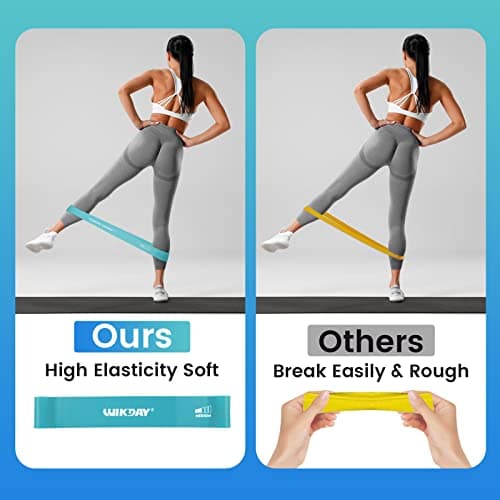 WIKDAY Resistance Bands for Working Out Exercise Loop Bands Workout Bands Set for Men Women Body Stretching, Training, Home Workout, Physical Therapy, Booty Legs, Set of 5 (Blue) — view 4