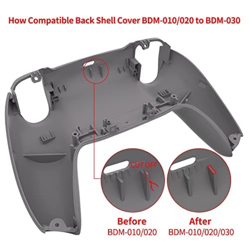 eXtremeRate Cherry Blossoms Pink Grip Custom Back Housing Bottom Shell Compatible with ps5 Controller, Replacement Back Shell Cover Compatible with ps5 Controller — view 4