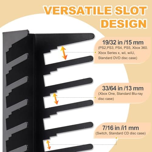 EZFXHD WTER 4 Pack Video Game Case Storage Wall Mount - Holds Up to 72 Disc Boxes,Metal Wall Mounted Game Case Holder for PS,DVD,Xbox Game Organizer — view 4