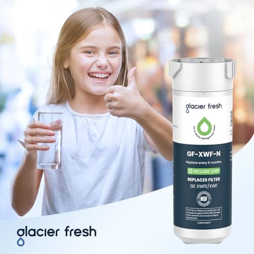 GLACIER FRESH Water Filter Compatible with XWFE (Built-in CHIP), Replacement for GE XWFE, XWF Refrigerator Water Filter NSF/ANSI 42 Certification Pack of 1 — view 7