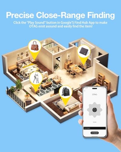 Air Tags for Android,Air Tags-1 Pack Android,Android Tracker Tags,2 Year Battery Life,Google Find Trackers for Google'S Find Hub App,IP65 Waterproof Luggage Tracker Android for Keys,Wallets,Luggage — view 4