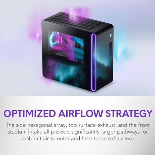 Alienware Aurora Gaming Desktop ACT1250 - Intel Core Ultra 7 265KF Processor, Liquid Cooled, NVIDIA GeForce RTX 5070, 32GB DDR5 RAM, 2TB SSD, 1000W Platinum Rated PSU, Windows 11 Home - Clear Panel — view 5
