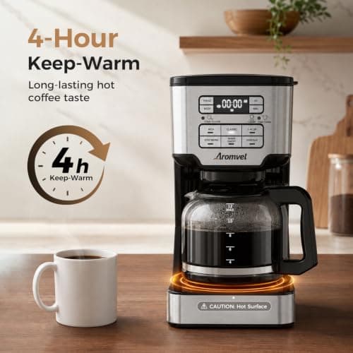 Aromvel 12-Cup Drip Coffee Maker Programmable, Adjustable Brew Strength — view 3