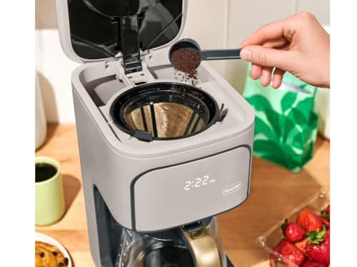 Programmable 12-Cup Coffee Maker with Touch Controls, Auto Brew Timer, Reusable Filter, Large Glass Carafe, Premium Countertop Coffee Machine (Porcini Taupe) — view 6