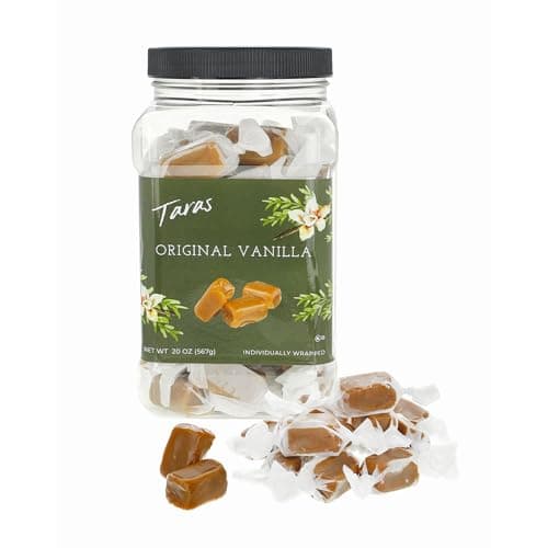 Taras Gourmet Vanilla Caramels | All Natural Candy | Creamy & Individually Wrapped with Real Butter (20 oz) — view 6
