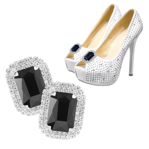 2PACK Shoe Clips, Luxury Decorative Shoe Clips for Pumps Wedding Party, Delicate Bridal Shoe Buckles Clips, Detachable Jewelry Clips for Clothing Scarf Handbag Hat (Style-08)