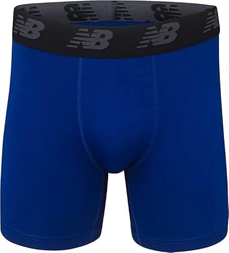 New Balance Men's Standard 5" Performance No Fly Boxer Brief (4 Pack), Black/Hi-lite/Team Royal/Lead, Medium — view 3