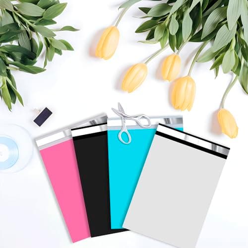 Vapulcio Poly Mailers 10x13 inch 100 Pcs, Mixed Color Plastic Mailing Envelopes with 2.4mil Thickness, Self-Seal Mailers Poly Bags, Waterproof and Tear-Resistant Shipping Bags — view 4