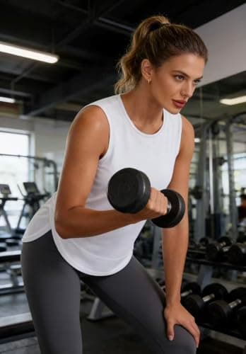 Women's Sleeveless Workout Tops Breathable Lightweight Active Tennis Yoga Shirts Athletic Running Tank Tops for Women, 0-white, X-Large — view 4
