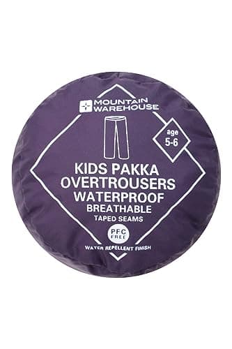 Mountain Warehouse Pakka Kids Waterproof Rain Pants - Splash Pants, Overtrousers, Boys & Girls Purple Kids 9-10 Yrs (128-140 cm) — view 8