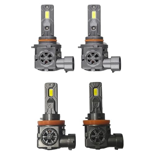 Termitor Upgraded H11 9005 Light Bulbs Combo, 100,000LM Super Bright H9 H8 Bulbs, 85000+Hrs Long Life, 1:1 Halogen Fit Plug-N-Play H9 H8 HB3 Off Road Lights, 6500K White, Pack of 4 — view 3