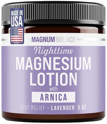 Nighttime Magnesium Lotion with Arnica – Highly Concentrated Magnesium for Muscles & Joints – Apply to Legs or Feet Before Bed – Skin-Friendly