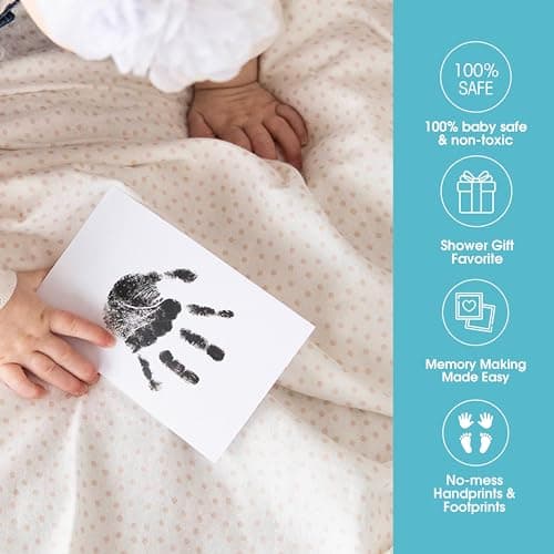 Pearhead Newborn Baby Handprint or Footprint “Clean-Touch” Ink Pad, 2 Uses, Black, 1 Count (Pack of 1) — view 4