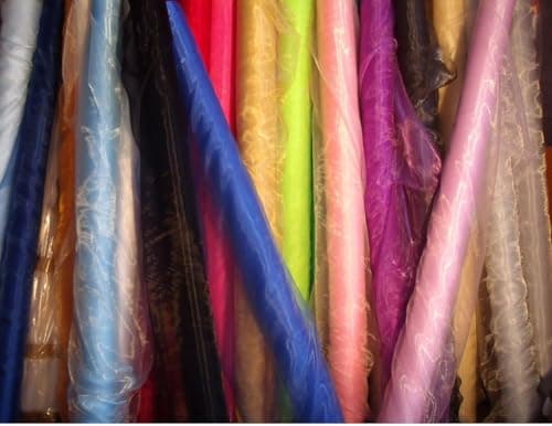 MDS® Pack of 10 Yard Sheer Organza Fabric for Wedding Party Home Event Banquet Decorations, Backdrop Curtain Craft Dress Sewing Fashion DIY Crystal Organza Tulle Fabric Bolt 44” Wide - Apple Green — view 6