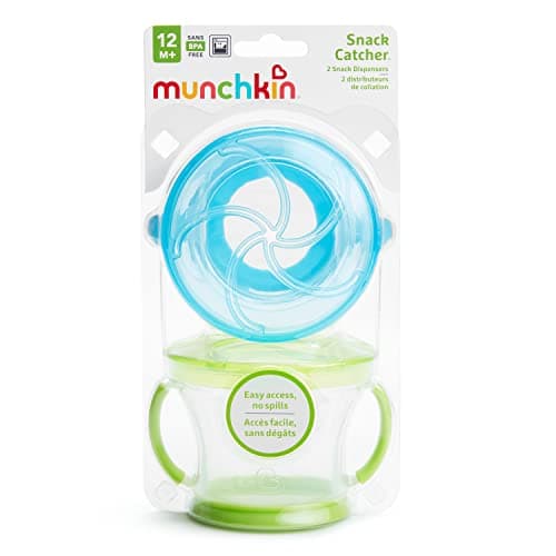 Munchkin Snack Catcher Toddler Snack Cups, 2 Pack, Blue/Green — view 4