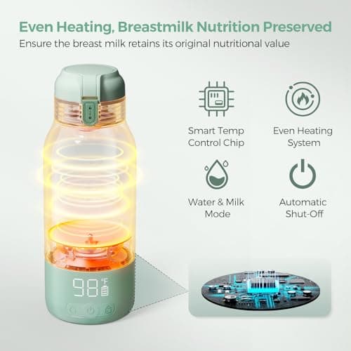 Momcozy Portable Milk Warmer for Travel – Dual Heating for Breast Milk & Water, Fast Heating, Long Battery Life, 17 oz Large Capacity for All-Day Feeding Convenience — view 2