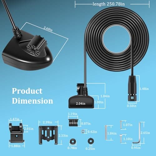 710274-1 XNT 9 HW T Transom Transducer Fit for Helix 5/7/8/9/10/12 with Dual Spectrum Chirp Sonar丨3-Pin End丨20-ft Cable 丨Built-in Temperature Sensor — view 6