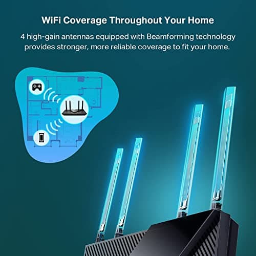 TP-Link AX3000 WiFi 6 Smart WiFi Router (Archer AX55) – 802.11ax Wireless Router, Gigabit Internet Router, Dual Band, OFDMA, MU-MIMO, OneMesh Compatible — view 3