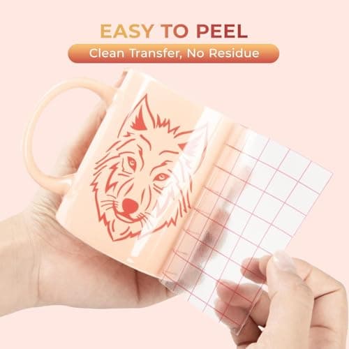 YRYM HT Transfer Tape for Vinyl -12" x 12 FT w/Red Alignment Grid Transfer Paper, Medium Tack Vinyl Transfer Tape for Adhesive Vinyl for Signs Stickers Decals Walls Doors & Windows — view 2