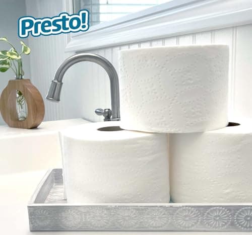 Amazon Brand - Presto! 2-Ply Ultra-Soft Toilet Paper, Septic-Safe, 24 Family Mega Rolls = 120 Regular Rolls, 308 Sheets, Unscented, Pack of 4 — view 3
