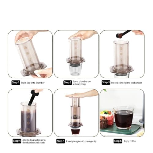 UMHZRWPCRJ Espresso Coffee Maker Portable Press Barista Tool Coffee Pot Press Coffee Machine With Filters(Clear Aeropres C) — view 4