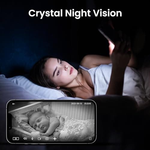 Cinnado Security Camera Indoor-2K 360° WiFi Cameras for Home Security，Pet/Dog/Baby Camera with Phone app, 2-Way Audio, Night Vision, 24/7 SD Card Storage, Works with Alexa & Google Home (2.4Ghz)-D1 — view 3