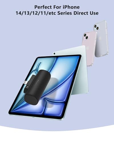 Miady 2-Pack Mini Portable Charger Built-in Connector Compact Battery Pack