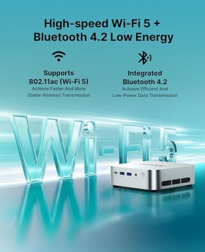 ACEMAGIC K1 Mini PC AMD Ryzen R2544 (4C/8T, Up to 3.7GHz), 8GB DDR4 256GB SSD, Windows 11 Pro Mini Computer, Triple 4K Display, USB-C, Gigabit Ethernet, WiFi, BT, VESA, NAS/Home Study — view 4