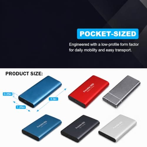 2TBExternal Hard Drive,1 Pack- Styles & Colors Shipped Randomly, Hard Disk Compatible with PC, Mac, Laptop — view 4