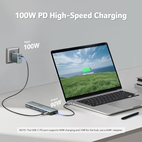 Acer USB C Hub, 7 in 1 4K USB C to HDMI Adapter, Multiport Splitter with PD100W Fast Charging, 5Gbps 2*USB 3.0, Type-C Data Port, SD TF Card Reader for MacBook Neo(A18 Pro), iPad Pro, Acer, Dell XPS — view 3