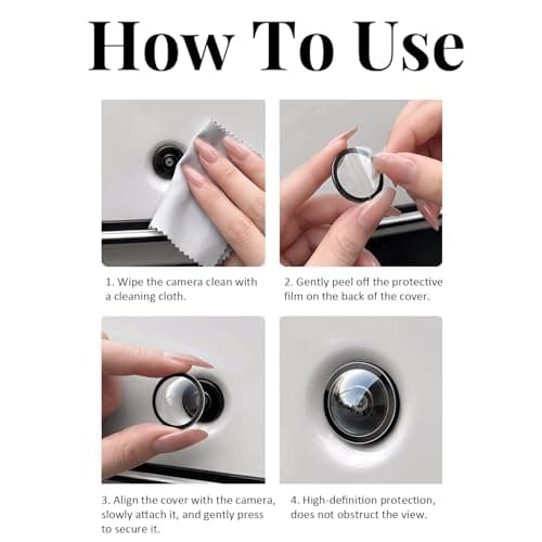 4PCS Car Camera Protective Cover, Clear High-Transparency Anti-Rain Lens Cover, Camera Lens Protector for Backup & Front Bumper Cameras, Specially Designed for 360° Reversing Cameras — view 4