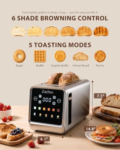 Long Slot Toaster for Sourdough & Artisan Bread with Smart Touchscreen — view 3