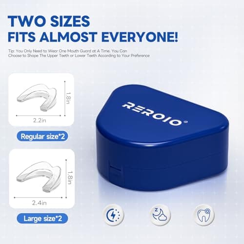 REROIO Mouth guard for Grinding Teeth, Comfortable Night Guard for Grinding Teeth, Perfect fit Anti Grinding Mouthguard for Adults, Mouth Guard for Sleeping with 2 Size Available — view 3