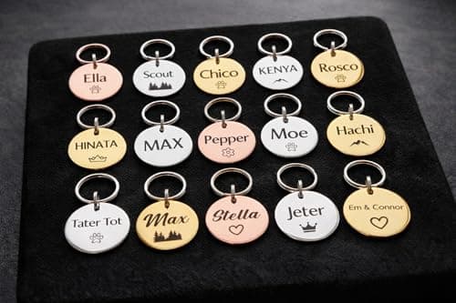 UNIIKA Dog Tags Personalized (Canada Lifetime Replacements) Deep Engraved on Both Side (3 Size Available) - Médaille Custom Pour Chiens et Chats Personnalisée (Small, Gold) — view 7