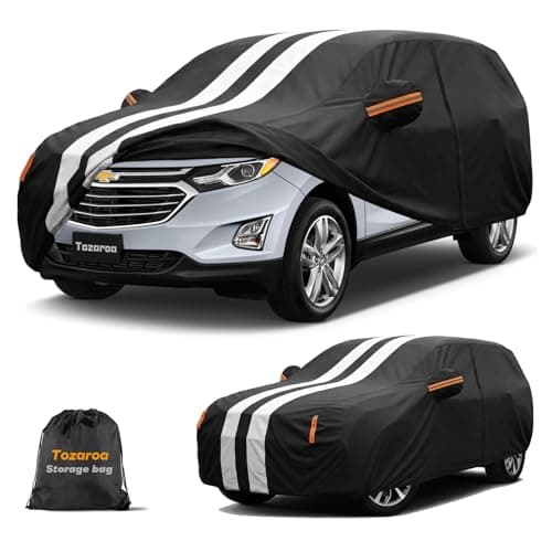 Multi-Layer Car Cover Custom Fit for Chevrolet Equinox(EV) (2005-2026), 100% Waterproof All Weather for Automobiles, Gift with Towel, Heavy Duty Car Covers for Rain Sun UV Protection with Door Zipper.