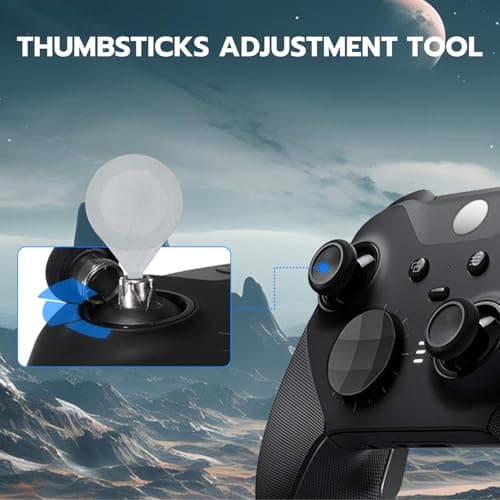 Mcbazel 13 in 1 Metal 6 Swap Thumbsticks Joysticks, 4 Trigger Paddles, 2 D-Pads with Adjustment Tool and Carry Case for Xbox One Elite Series 2 Controller - Black — view 5