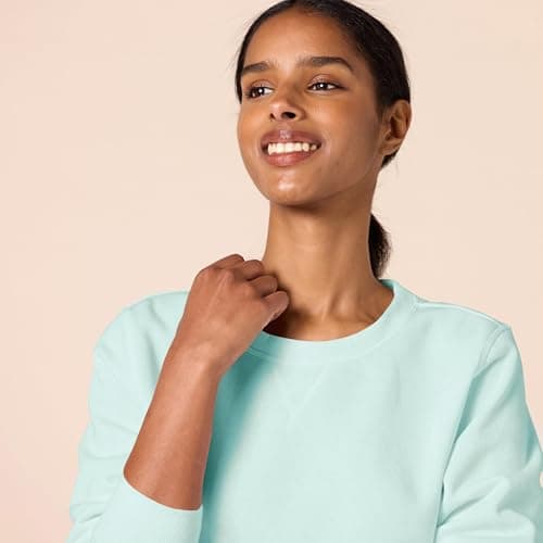 Amazon Essentials Women's Fleece Crewneck Pullover Sweatshirt (Available in Plus Size), Bright Aqua X-Large — view 3