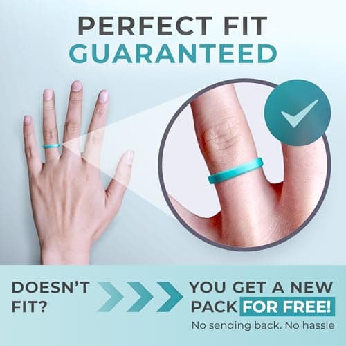 ThunderFit Stackable Silicone Ring Enhancers for Women, Breathable Rubber Wedding Bands - Braided Design 3mm Wide 1.8mm Thick - 3/8 Variety Multipack — view 5