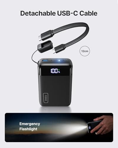 INIU Power Bank, Smallest 20000mAh Portable Charger Fast Charging 22.5W, Battery Pack with USB C Cable&LED Display, Phone Powerbank for Travel Essentials, for iPhone 17 16 15 Pro max Samsung iPad etc — view 5