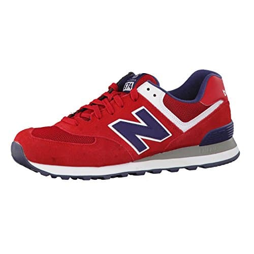 New Balance Unisex 574 V2 Lace-Up Sneaker,Red/Navy,Men 7.5 / Women 9 — view 2