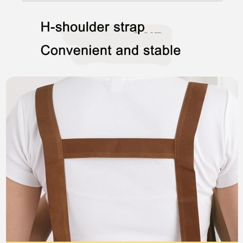 GEMBITYFUL Black Waterproof Apron Large Pocket PU Material Waterproof Oil-proof Dust-proof Apron Slim Apron Length 38.6 inch — view 6
