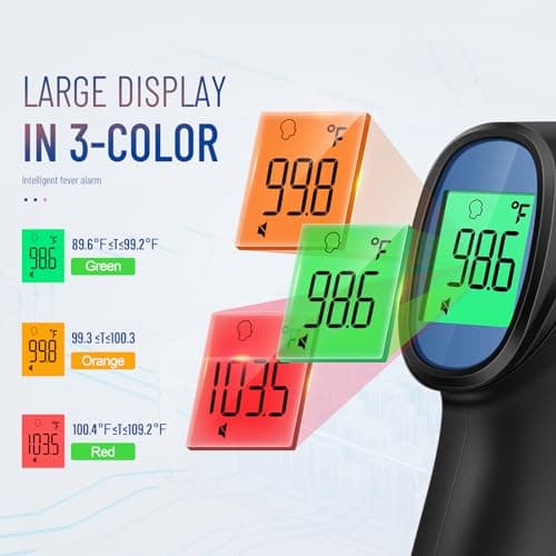 Forehead Thermometer for Adults and Kids, Digital Infrared Thermometer with Fever Alarm, Fast Accurate Results, Easy to use — view 2
