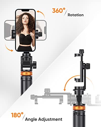 EUCOS 62" Phone Tripod, Tripod for iPhone & Selfie Stick with Remote — view 5