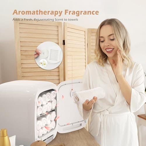 Keenray Hot Towel Warmer Cabinet, Professional Spa Towel Warmer with Digital Screen, Adjustable Timer and Delay, Customized Fragrance, Heat Dry & Wet Towels for Spa, Salon, Home 14 L Snow White — view 5