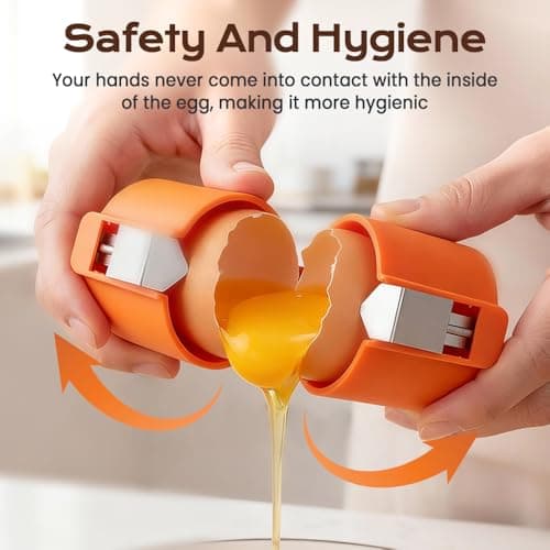 2PCS Egg Shell Opener,2026 Upgrade Stainless Steel Egg Cracker Tool, Multifunctional Egg Shell Opener for Raw & Hard-Boiled Eggs, Handheld Kitchen Gadget for Easy Peeling & Separating (2PCS Orange) — view 5