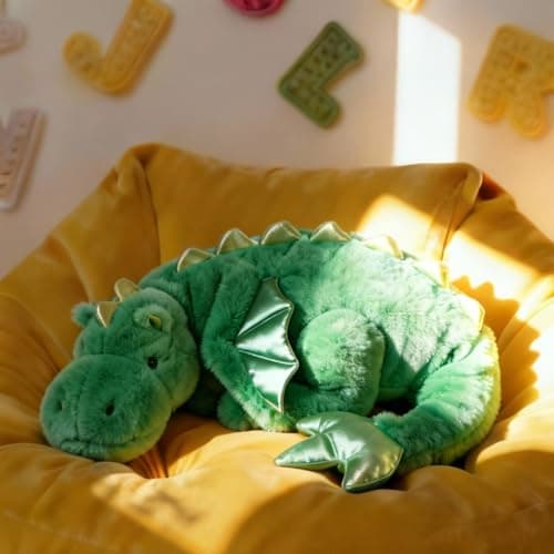 ARELUX Large 36in Cute Dragon Stuffed Animals Plush Toy,Soft Green Pterosaur Plushie Giant Fuzzy Dinosaur Pillow Plushies with Wings Cuddly for Friends Family Member — view 6