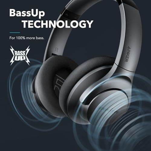 Soundcore Anker Life Q20 Hybrid Active Noise Cancelling Headphones, Wireless Over Ear Bluetooth Headphones, 60H Playtime, Hi-Res Audio, Deep Bass, Foam Ear Cups, Travel, Office, USB-C Charging — view 5
