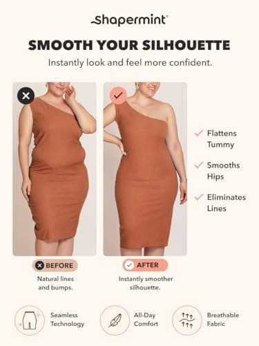 SHAPERMINT Shapewear for Women - High-Waisted Shapewear Tummy Control Shorts, Thigh Slimmer, Underwear for Women Nude — view 3