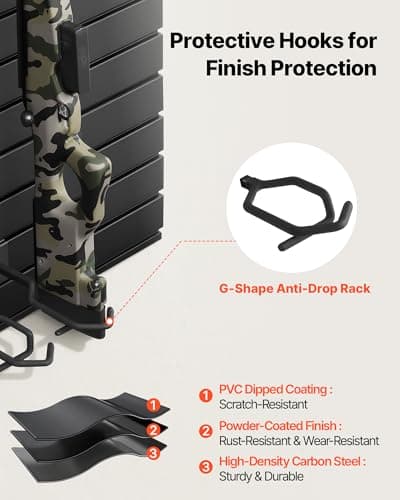 VEVOR Gun Rack, Wall Mount, Tactical Rifle Shotgun Handgun Storage, Heavy-Duty PVC Panels & Steel Wall Racks, Securely Holds up to 2 Rifles & 4 Pistols, Modular Firearms Gun Gear Accessories Organizer — view 3
