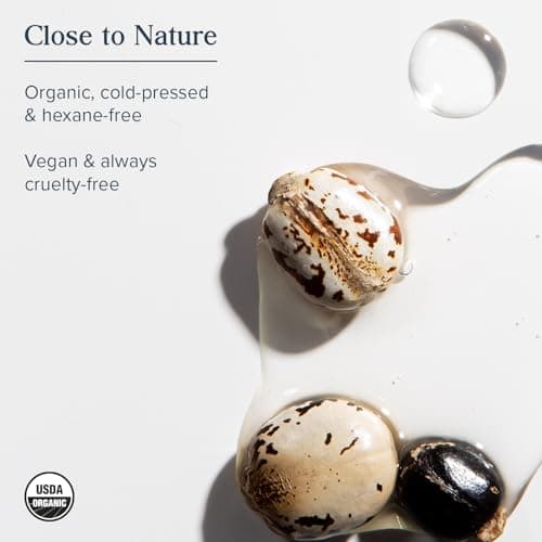 HERITAGE STORE Organic Castor Oil - Glass Bottle - Nourishing Treatment for Hair and Skin - Eyelash Serum for Eyelashes, Brows, Castor Oil Packs - Cold Pressed, Hexane Free, Vegan 16oz — view 2